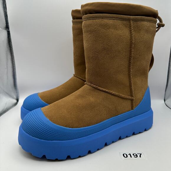 UGG Men\'s 10 Classic Weather Hybrid Chestnut Big Sky Blue Suede Boot 1143992